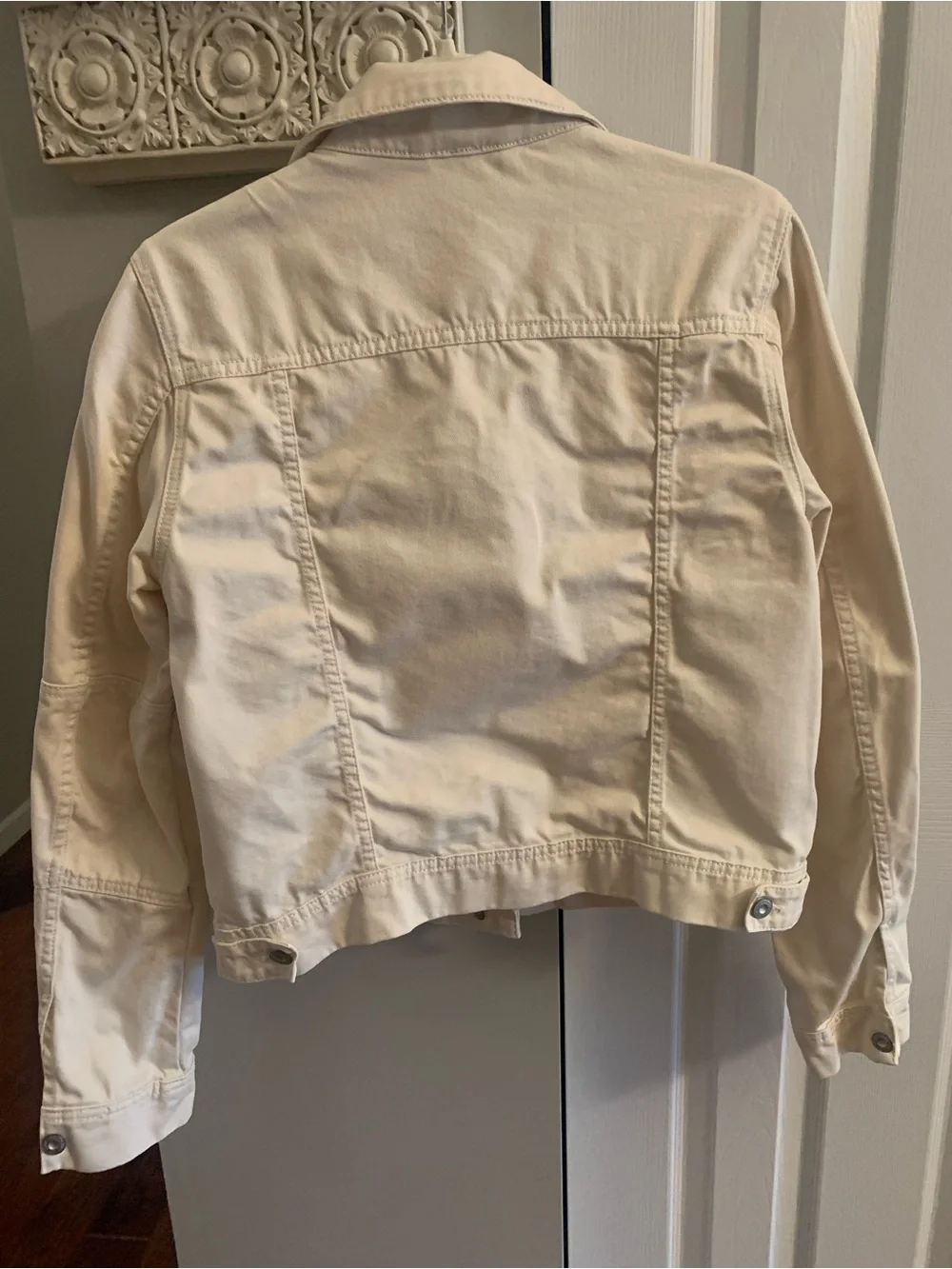 Free People Cropped Cream Jean Jacket - M